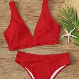 Ribbed “V” Swimsuit